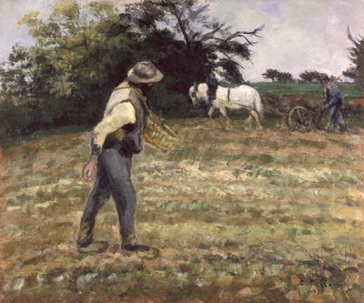 El Sembrador, Montfoucault, 1875 de Camille Jacob Pissarro